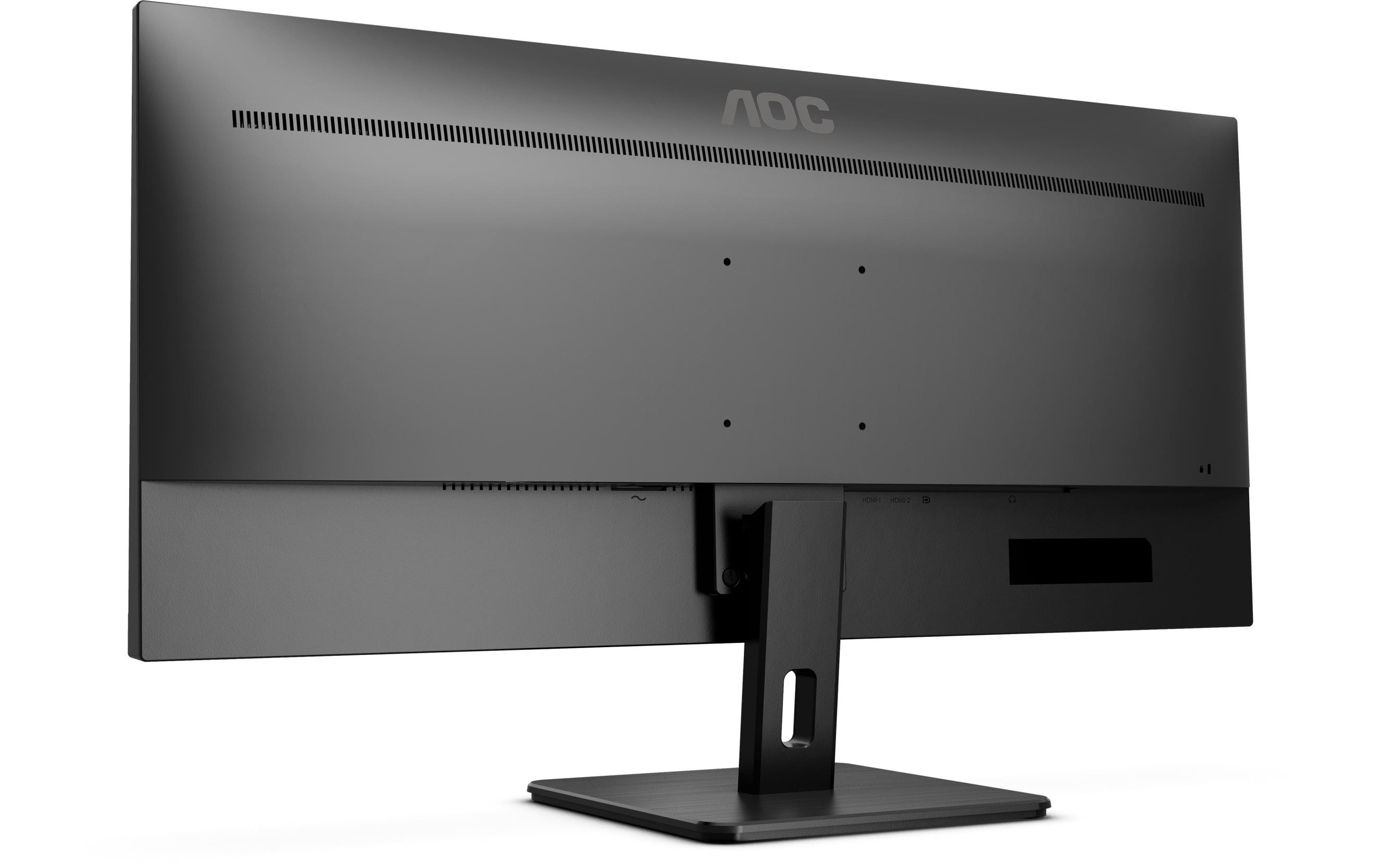 AOC Essential-line U34E2M/BK - LED-Monitor - 86.4 cm (34") - 3440 x 1440 WQHD @ 100 Hz - VA - 300 cd/m² - 4000:1 - 4 ms - 2xHDMI, DisplayPort - mattschwarz