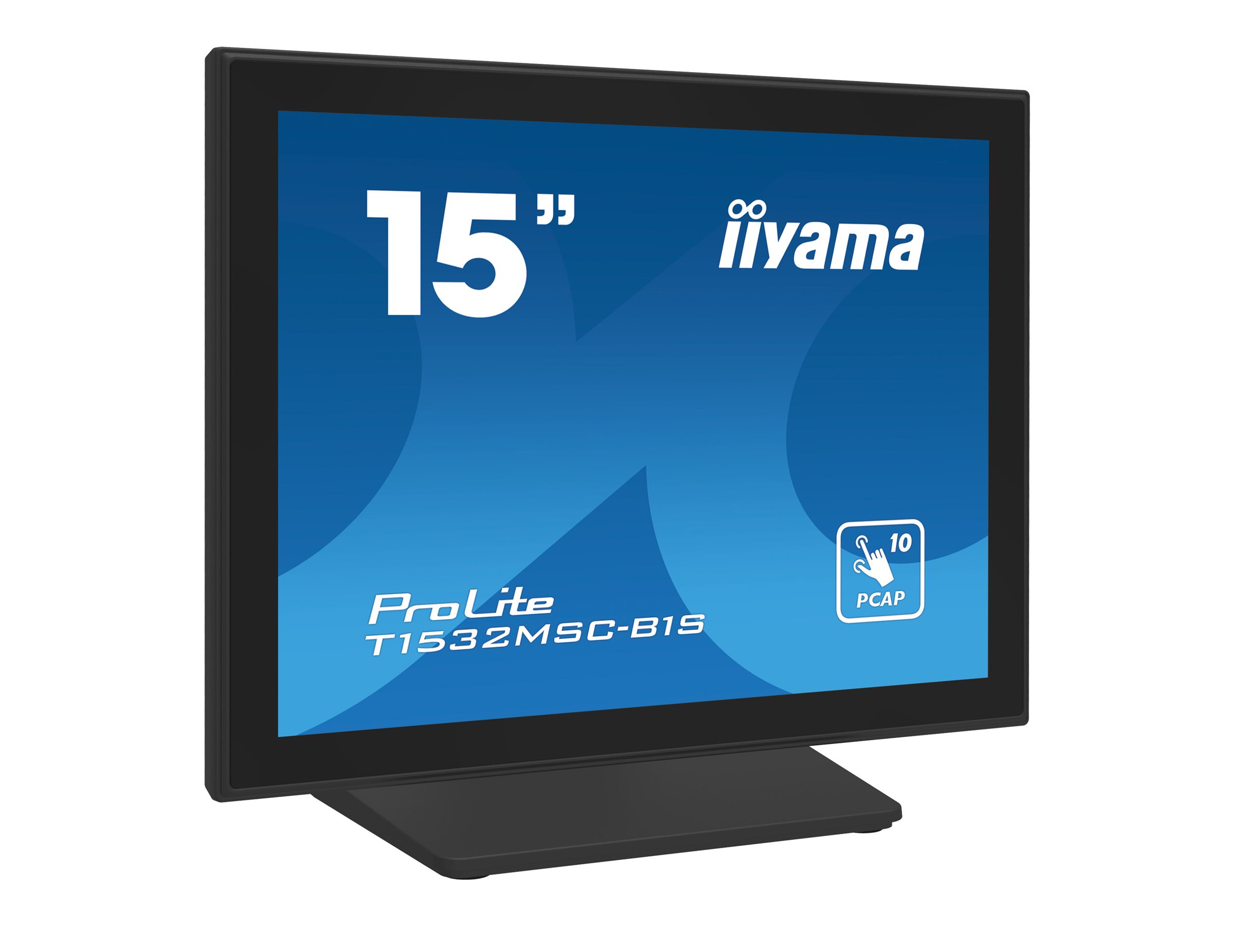 iiyama ProLite T1532MSC-B1S - LCD-Monitor - 38 cm (15") - Touchscreen - 1024 x 768 - TN - 350 cd/m² - 800:1 - 8 ms - HDMI, VGA, DisplayPort - Lautsprecher - Schwarz, Matte