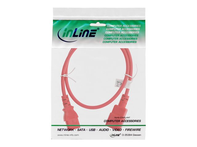InLine - Spannungsversorgungs-Verlängerungskabel - power IEC 60320 C13 zu IEC 60320 C14 - 250 V - 50 cm - Rot