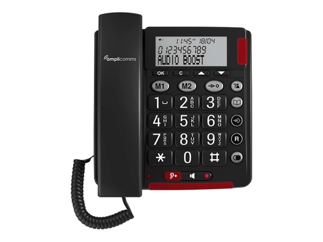 Audioline Amplicomms BigTel 48 Plus - Telefon mit Schnur - Dunkelgrau (ATL1423891)