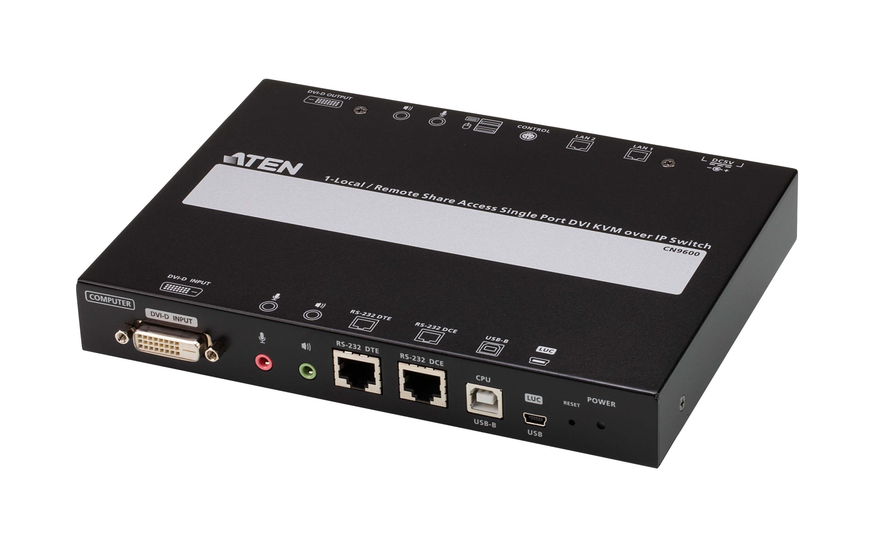 ATEN CN9600 DVI KVM over IP Switch - Fernsteuerungsgerät - 1GbE