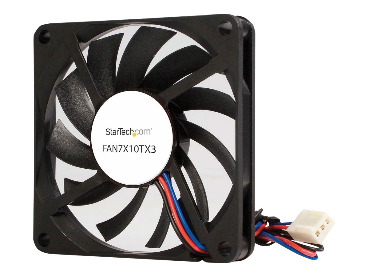 StarTech.com 70mm Gehäuselüfter - Lüfter 7cm für PC Gehäuse mit 3-pin Molex Stecker (70mmx70mmx10mm) - Gehäuselüfter