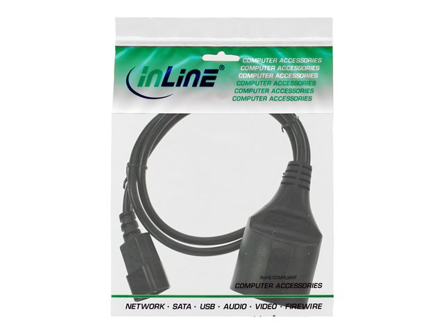 InLine - Stromkabel - IEC 60320 C14 zu power CEE 7/3 - 3 m