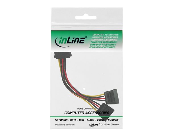 InLine Y-cable - Stromkabel - SATA-Stromstecker zu SATA-Stromstecker - 15 cm