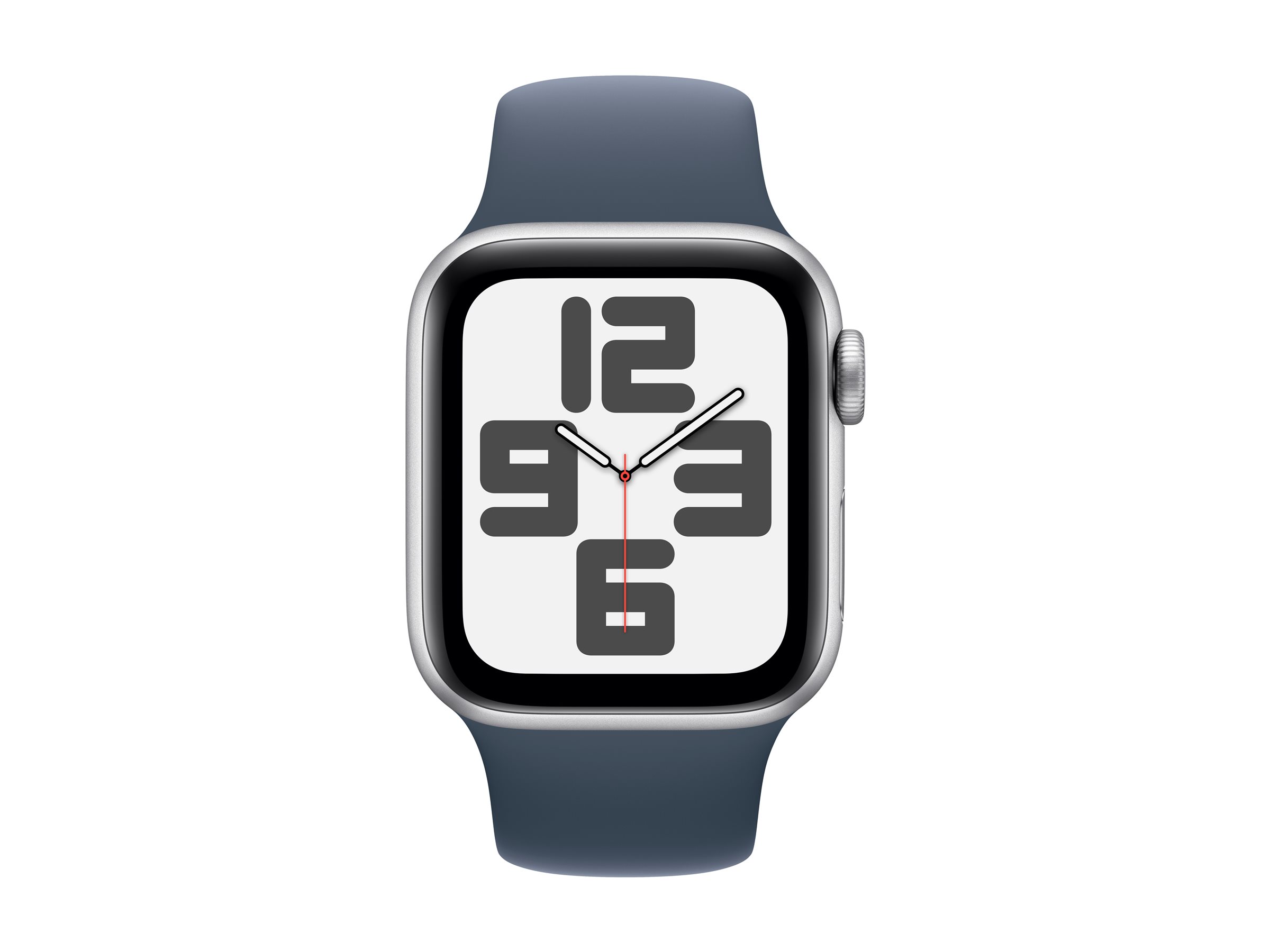 APPLE Watch SE GPS 40mm Silver Aluminium Case with Storm Blue Sport Band - M/L (MRE23QF/A)