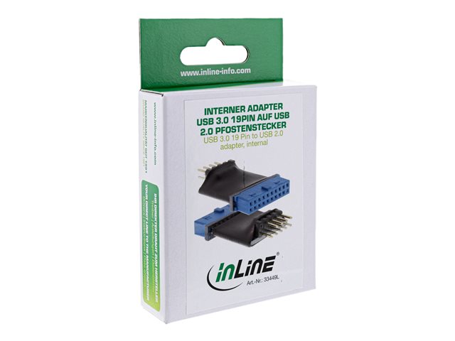 InLine - interner USB-Adapter - 10-poliger USB-Header zu 19-poliger USB 3.0 Kopf