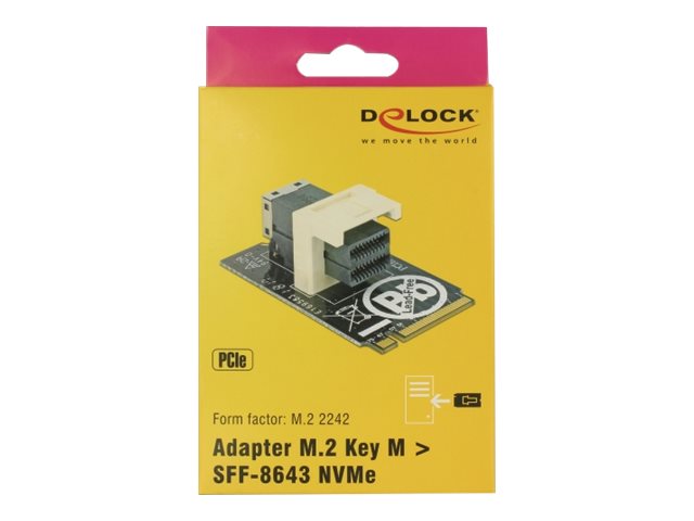 Delock Adapter M.2 Key M > SFF-8643 NVMe horizontal 2242 - Schnittstellenadapter - U.2 NVMe - M.2 Card