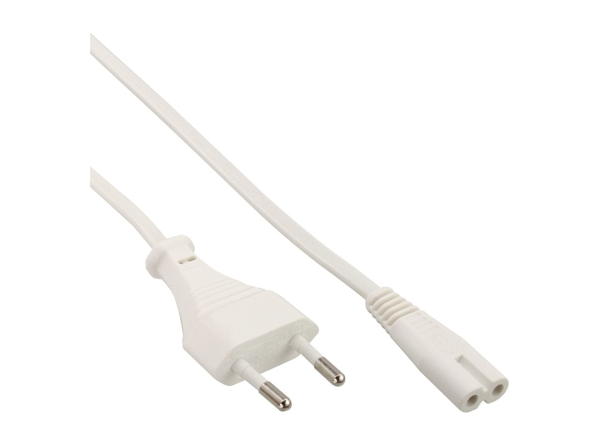 InLine - Stromkabel - Eurostecker (M) bis IEC 60320 C7 - 5 m - weiß