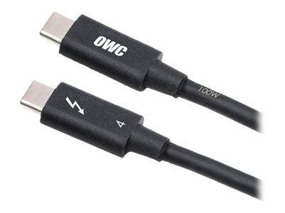 OWC - Thunderbolt-Kabel - 24 pin USB-C (M) zu 24 pin USB-C (M) - USB 3.2 Gen 2 / USB4 / Thunderbolt 3 / Thunderbolt 4 - 20 V - 5 A - 80 cm - 4K Unterstützung, 8K Unterstützung, 5K Unterstützung, USB-Stromversorgung (100 W), 6K Unterstützung - Schwarz