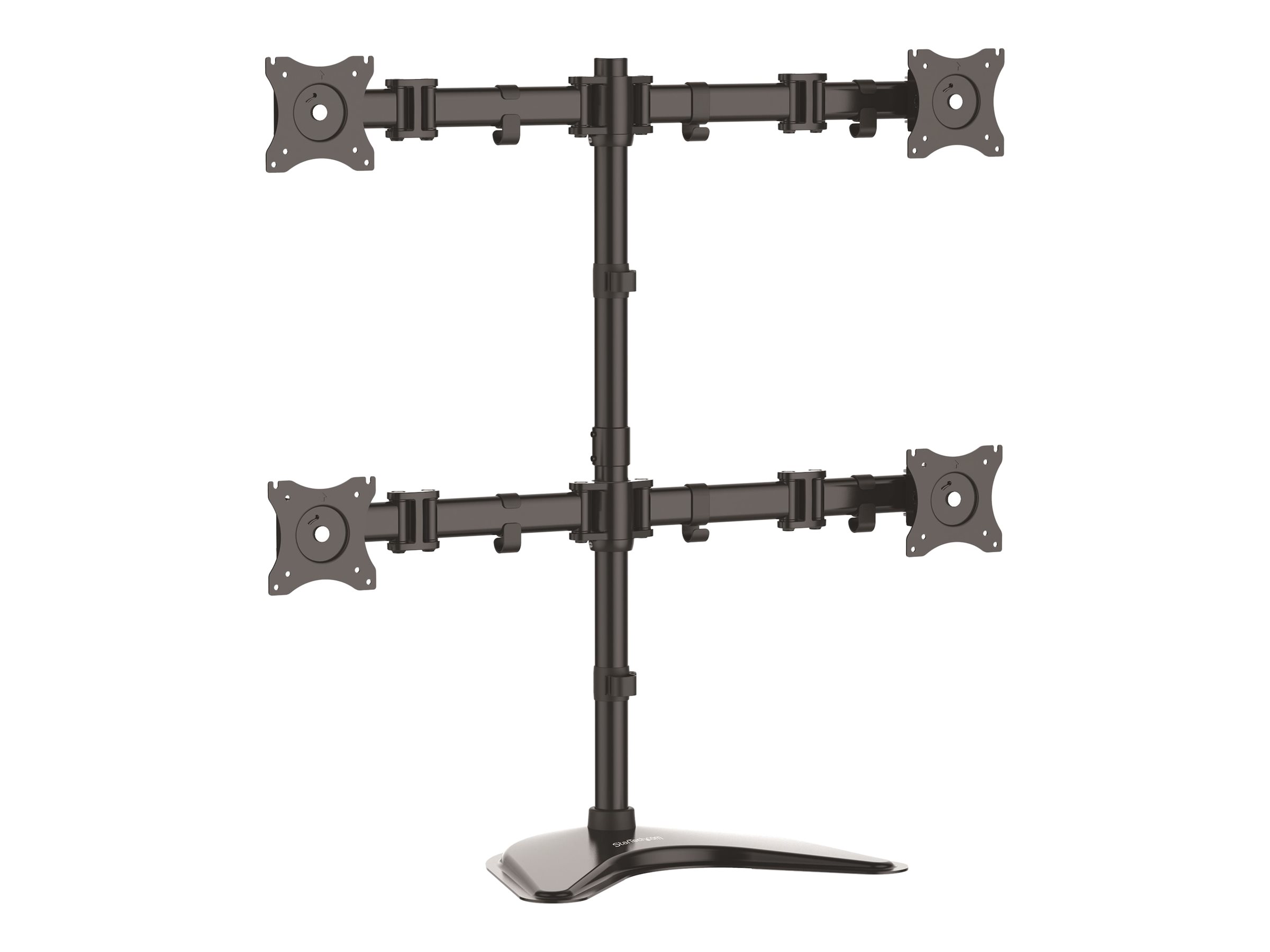 StarTech.com Vierfach-Monitorhalter - Schwenkbar - Verstellbarer 4 Monitorständer - Für VESA Monitore bis zu 27 Zoll (8 Kg) Aufstellung - für 4 Monitore - Schwarz