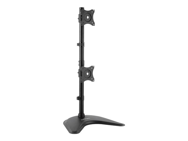 StarTech.com Vertikale Dual Monitorhalterung - Heavy Duty Stahl - Für VESA Monitore bis zu 27 Zoll - Verstellbarer zweifach Moniotrständer Aufstellung - für 2 Monitore - Schwarz