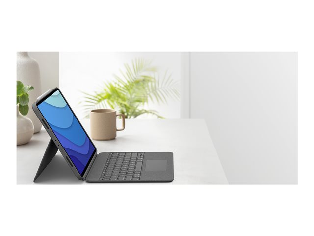 Logitech Combo Touch - Tastatur und Foliohülle - mit Trackpad - QWERTY - GB - Oxford Gray Eingabegerät