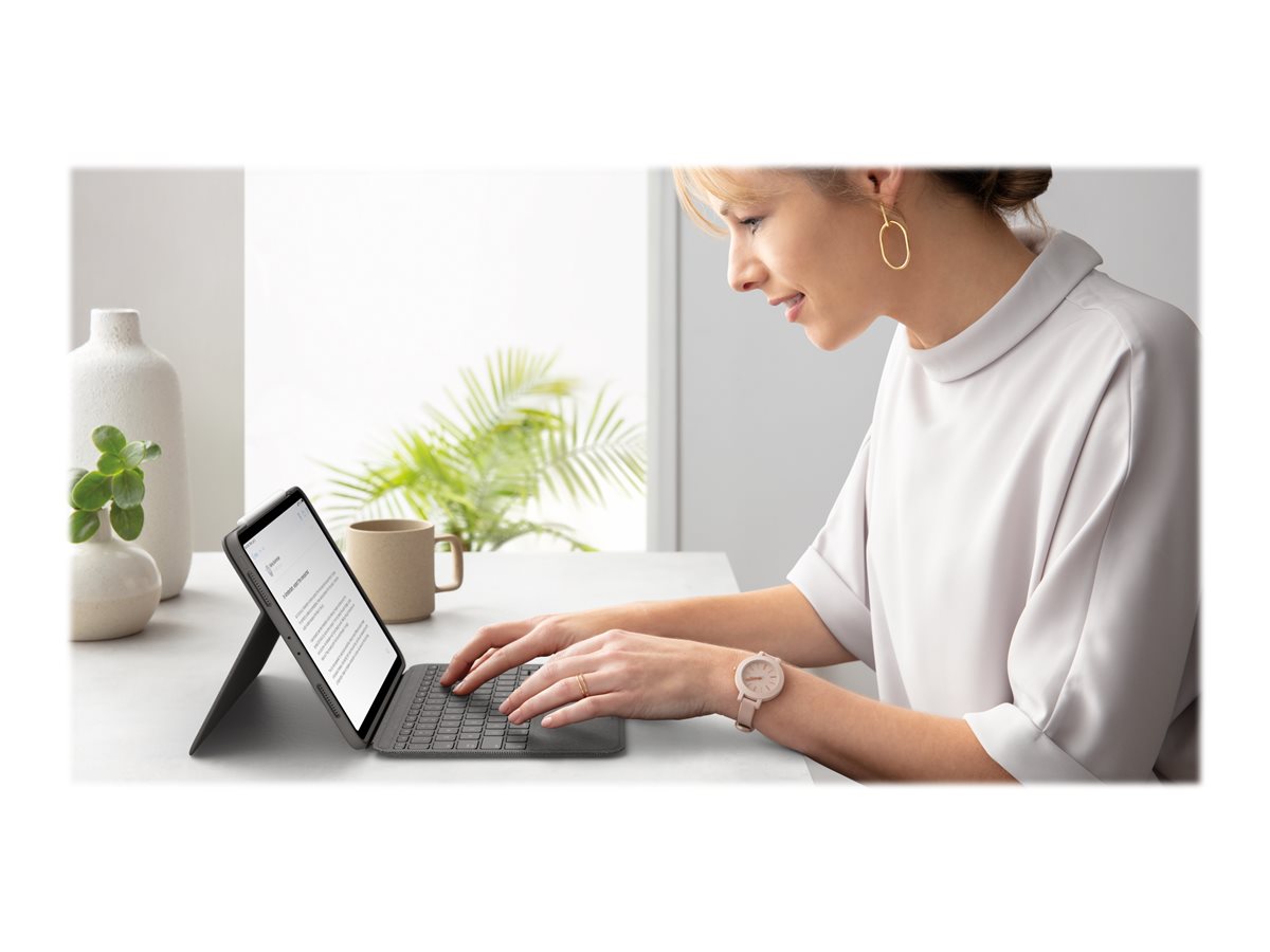 Logitech Folio Touch - Tastatur und Foliohülle - mit Trackpad - QWERTZ - Schweiz - Oxford Gray Eingabegerät