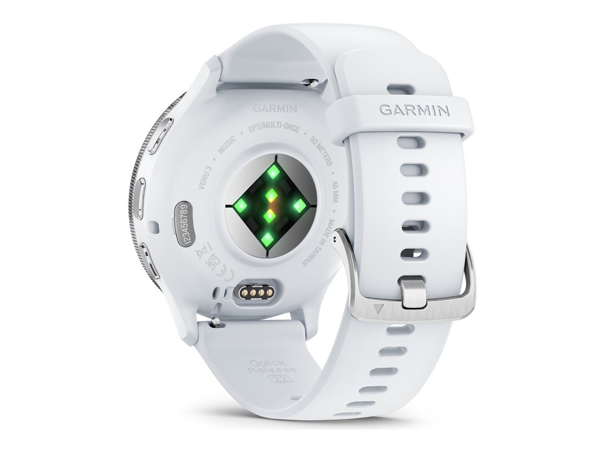 Garmin Venu 3 - verstärktes Polymer Whitestone - intelligente Uhr mit Band - 8 GB