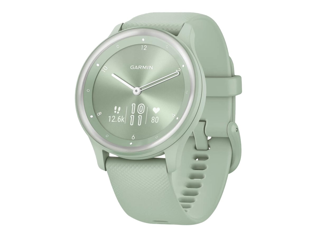 Garmin vívomove Sport - Mintfarben mit silbernen Akzenten - intelligente Uhr mit Band