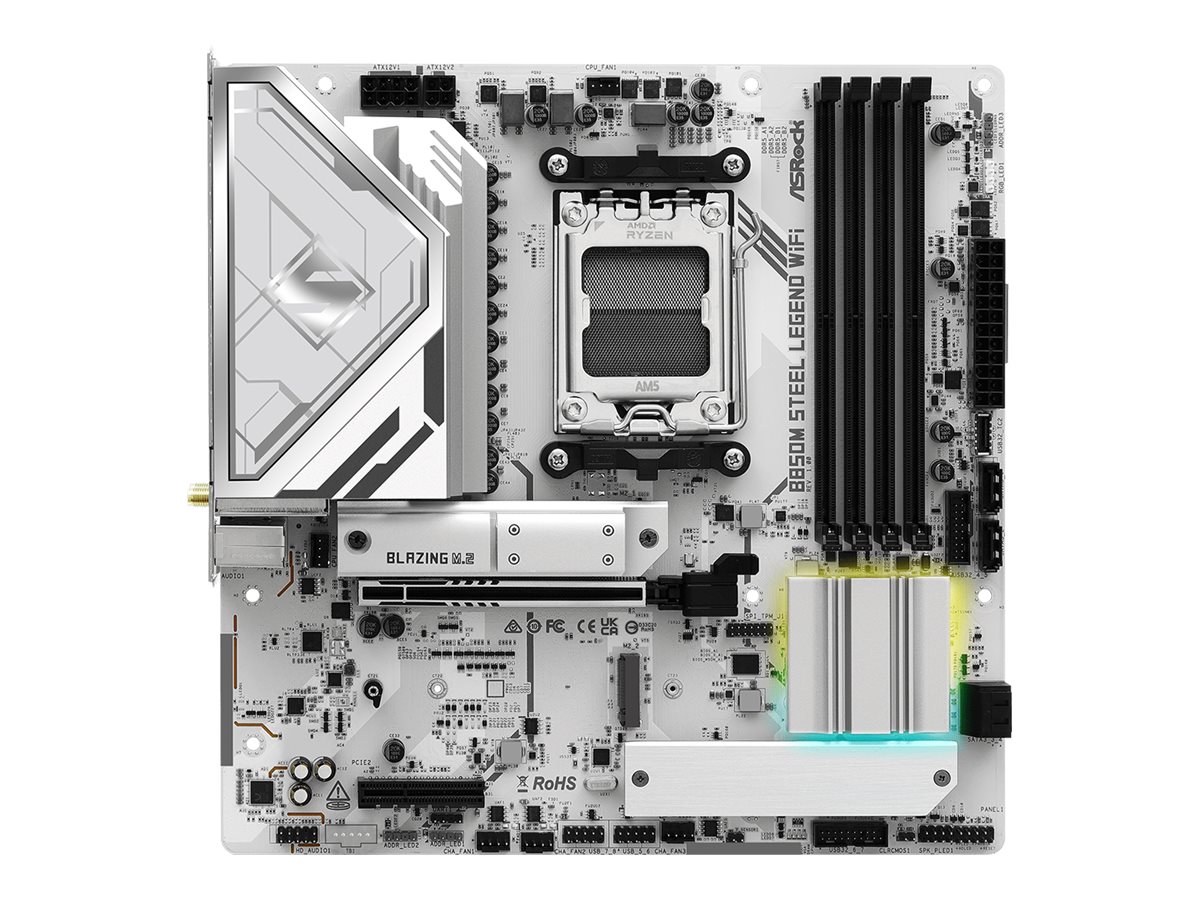 ASROCK B850M Steel Legend Wifi Mainboard, Sockel AM5, AMD B850, Micro-ATX, DDR5