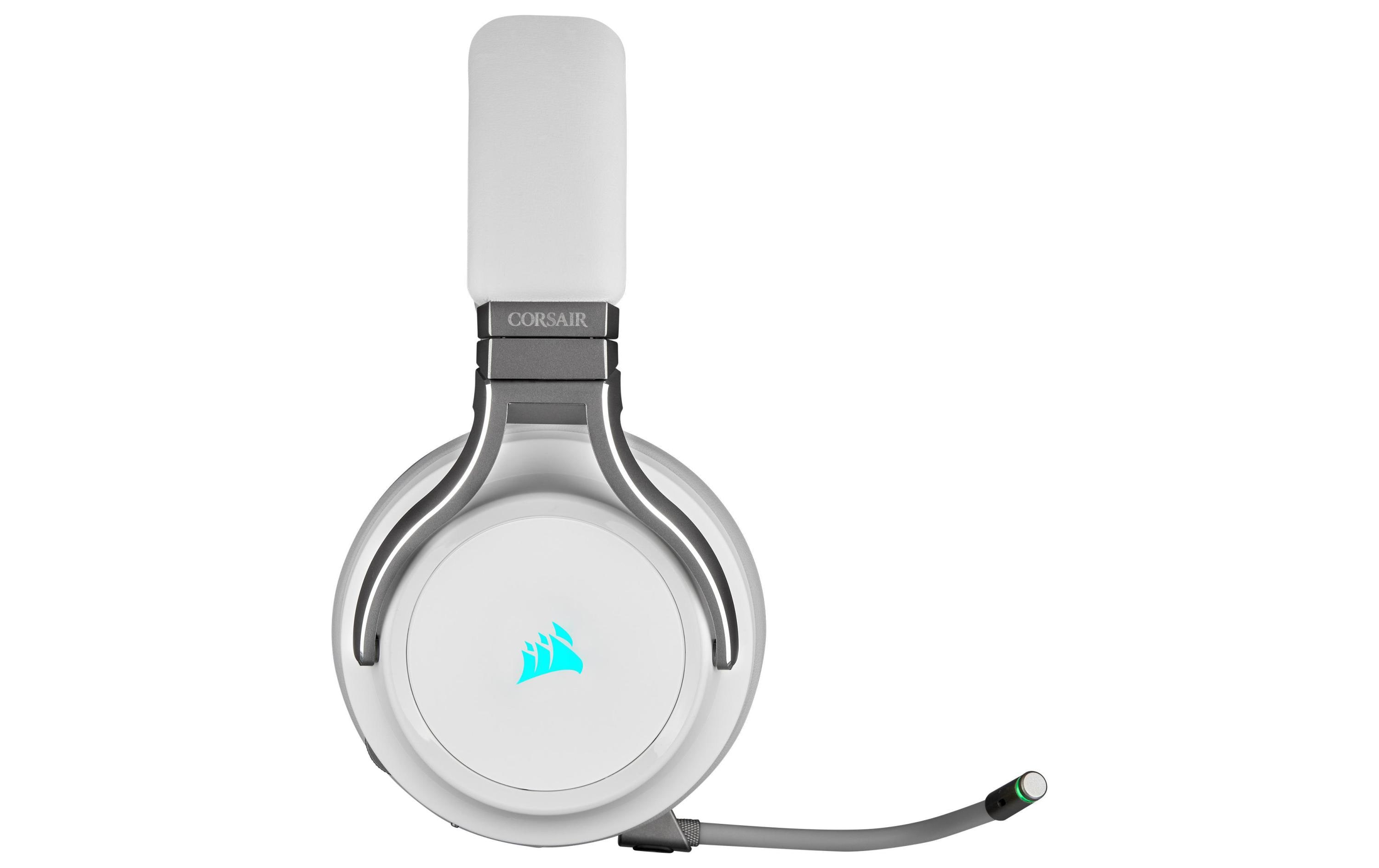 CORSAIR Gaming VIRTUOSO RGB - Headset - ohrumschließend - 2,4 GHz - kabellos - USB, 3,5 mm Stecker - weiß
