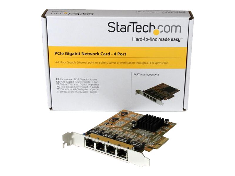 StarTech.com 4 Port PCIe Gigabit Netzwerkkarte - Quad Port PCI Express GbE NIC - Netzwerkadapter - PCIe - Gigabit Ethernet x 4