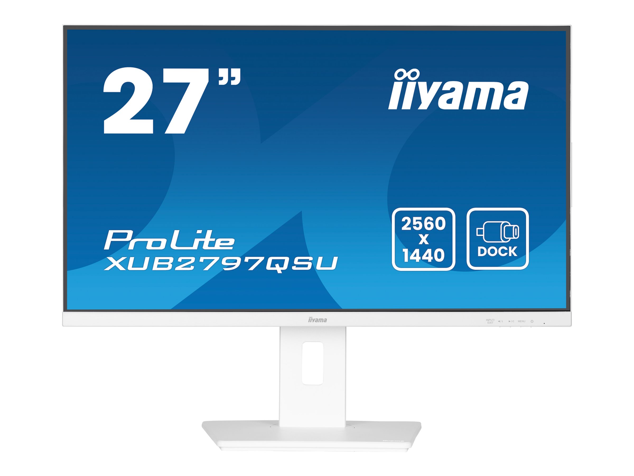 iiyama ProLite XUB2797QSU-W2 - LED-Monitor - 68.6 cm (27") - 2560 x 1440 QHD @ 100 Hz - IPS - 300 cd/m² - 1300:1 - 1 ms - HDMI, DisplayPort - Lautsprecher - Mattes Weiß