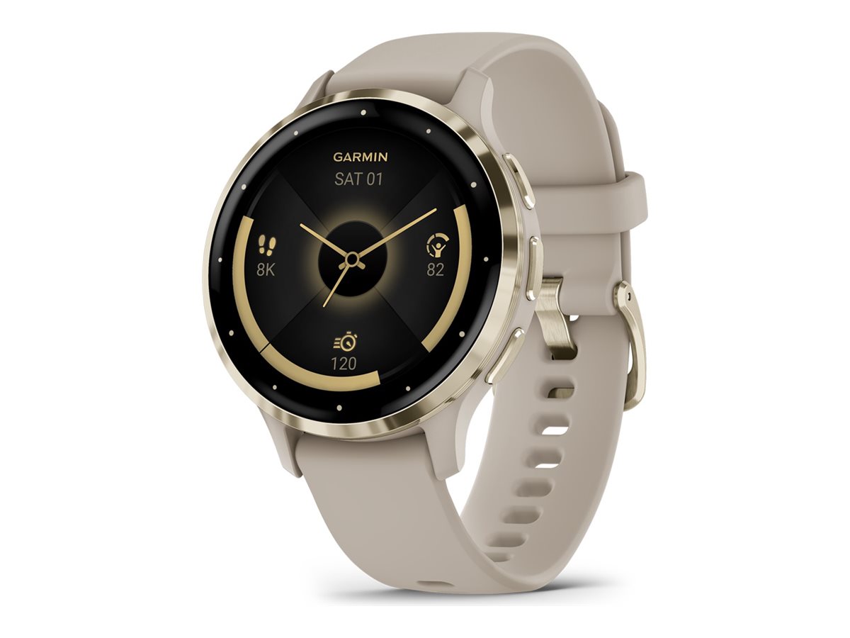 Garmin Venu 3S - French Gray - intelligente Uhr mit Band - 8 GB