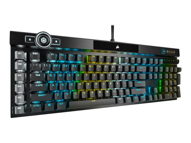 CORSAIR Gaming K100 RGB - Tastatur - Deutsch - Aluminium schwarz eloxiert (gebürstet) Eingabegerät