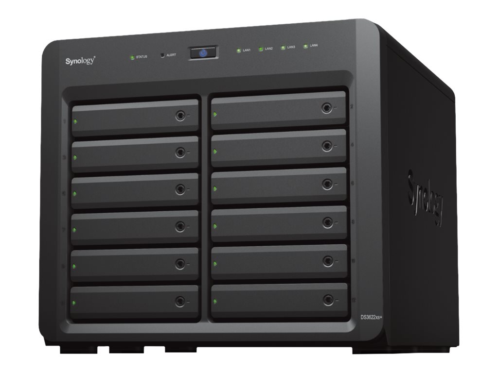 Synology Disk Station DS3622XS+ - NAS-Server - 12 Schächte - SATA 6Gb/s - RAID RAID 0, 1, 5, 6, 10, JBOD, RAID F1 - RAM 16 GB - Gigabit Ethernet / 10 Gigabit Ethernet - iSCSI Support