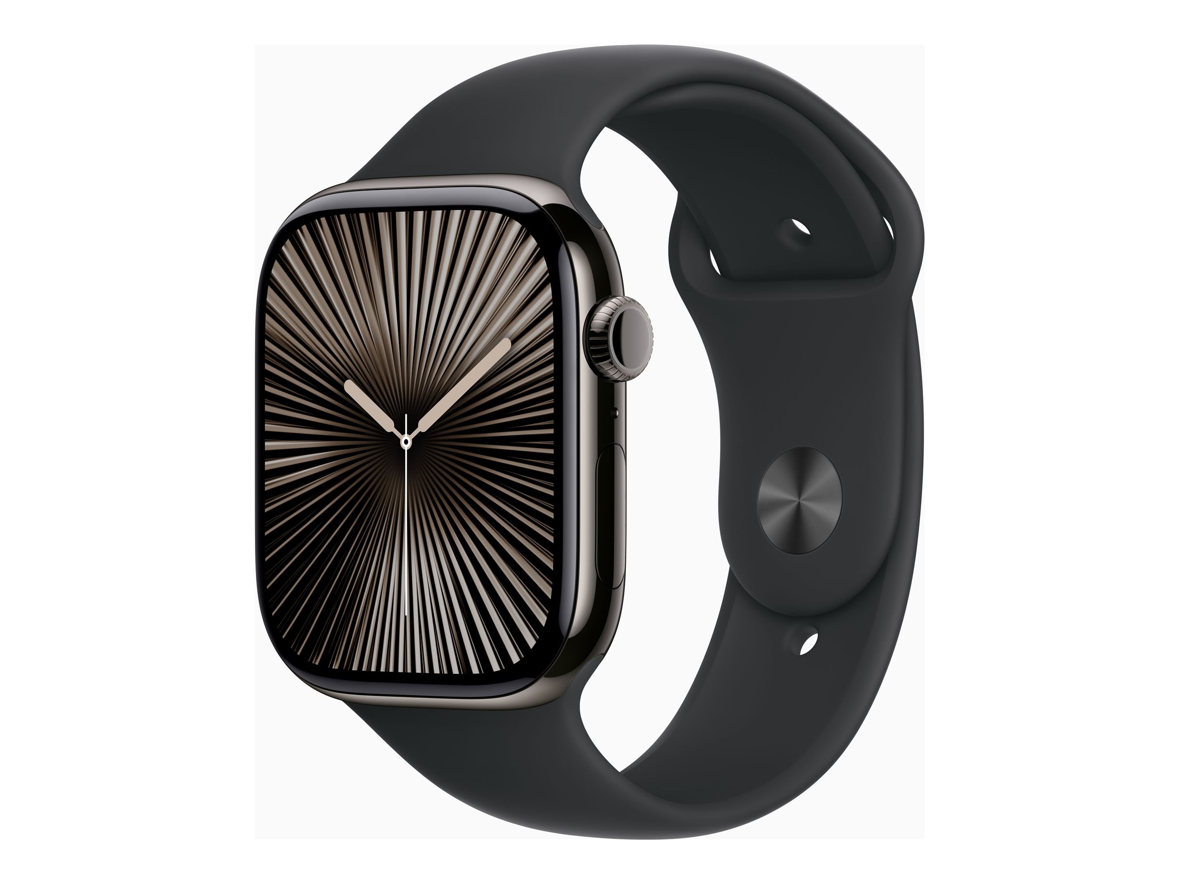 Apple Watch Series 10 GPS + Cellular 46mm Slate Titanium Case mit Black Sport Band - S/M (MWYD3QF/A)