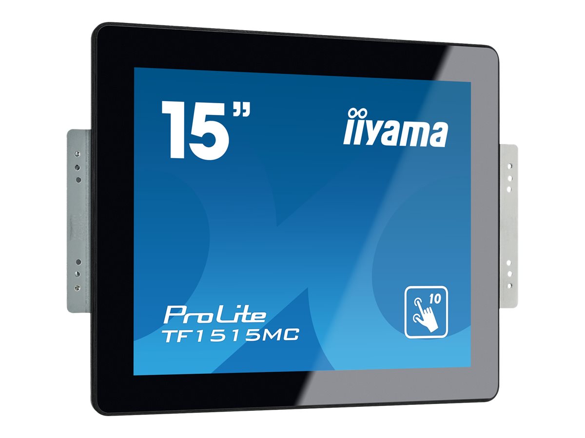 iiyama ProLite TF1515MC-B2 - LED-Monitor - 38.1 cm (15") - offener Rahmen - Touchscreen - 1024 x 768 - TN - 350 cd/m² - 800:1 - 8 ms - HDMI, VGA, DisplayPort - Schwarz