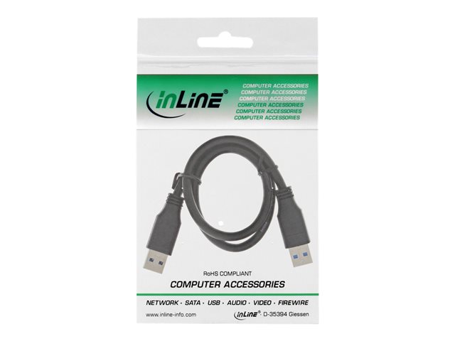 InLine - USB-Kabel - USB Typ A (M) zu USB Typ A (M) - USB 3.0 - 50 cm - Schwarz