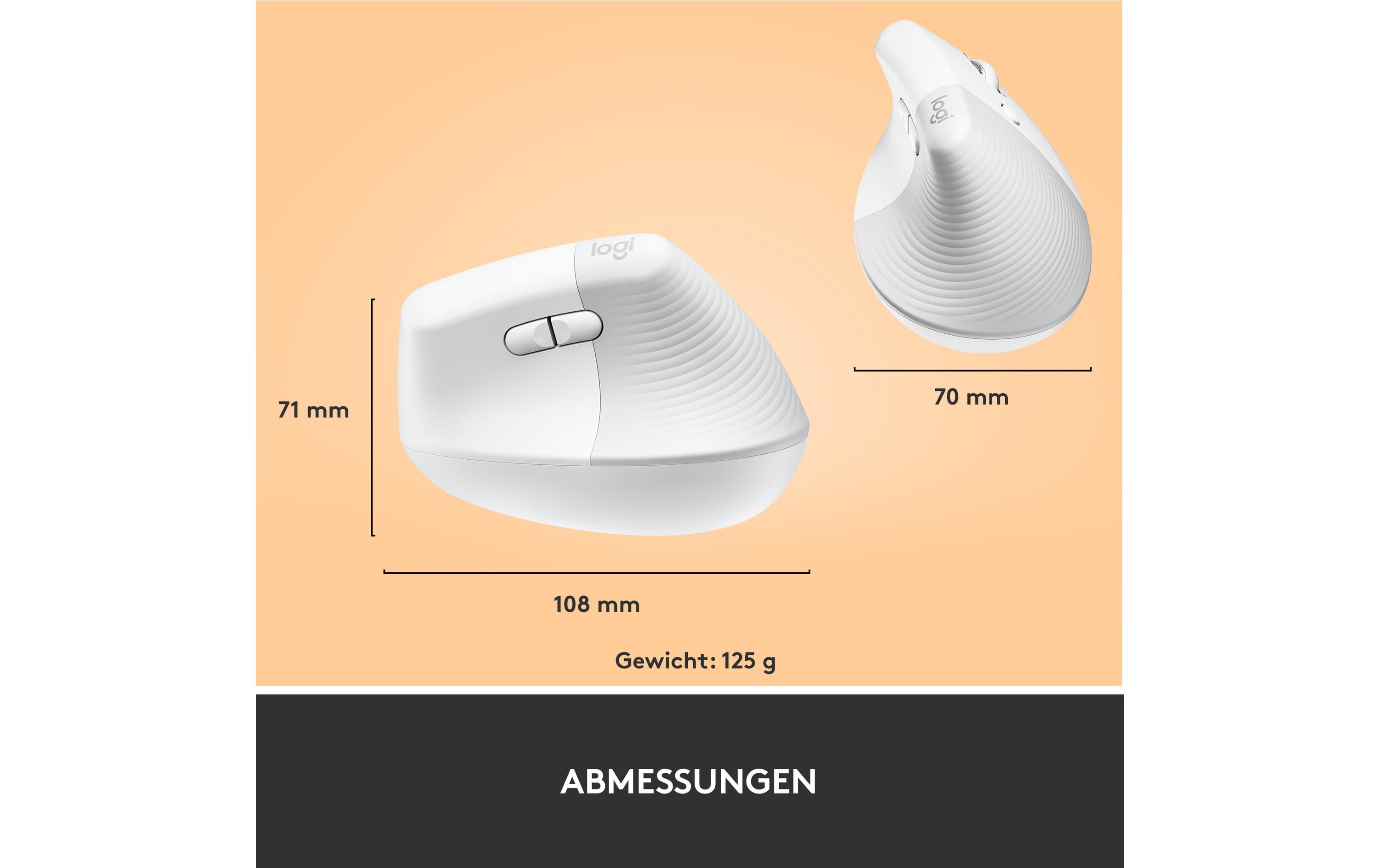Logitech Ergonomische Maus Lift Off-white