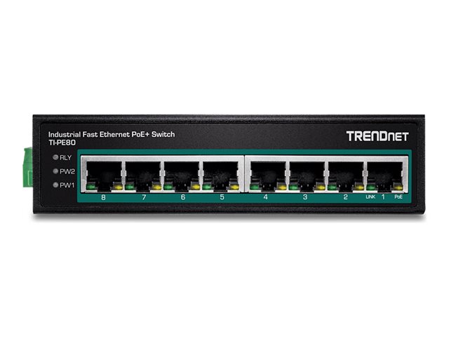 TRENDnet TI-PE80 - Industrial - Switch - 8 Anschlüsse - TAA-konform