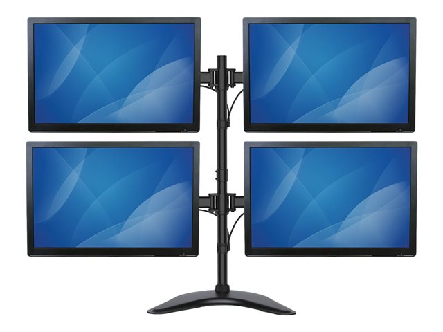 StarTech.com Vierfach-Monitorhalter - Schwenkbar - Verstellbarer 4 Monitorständer - Für VESA Monitore bis zu 27 Zoll (8 Kg) Aufstellung - für 4 Monitore - Schwarz