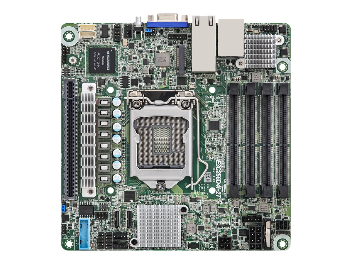 ASRock Rack E3C256D4I-2T - Motherboard - Mini-ITX - LGA1200-Sockel - C252