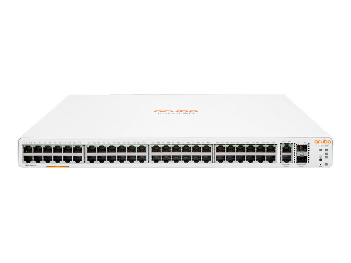 HPE Networking Instant On 1960 48G 2XGT 2SFP+ Switch - Switch - 48 Anschlüsse - Smart - an Rack montierbar