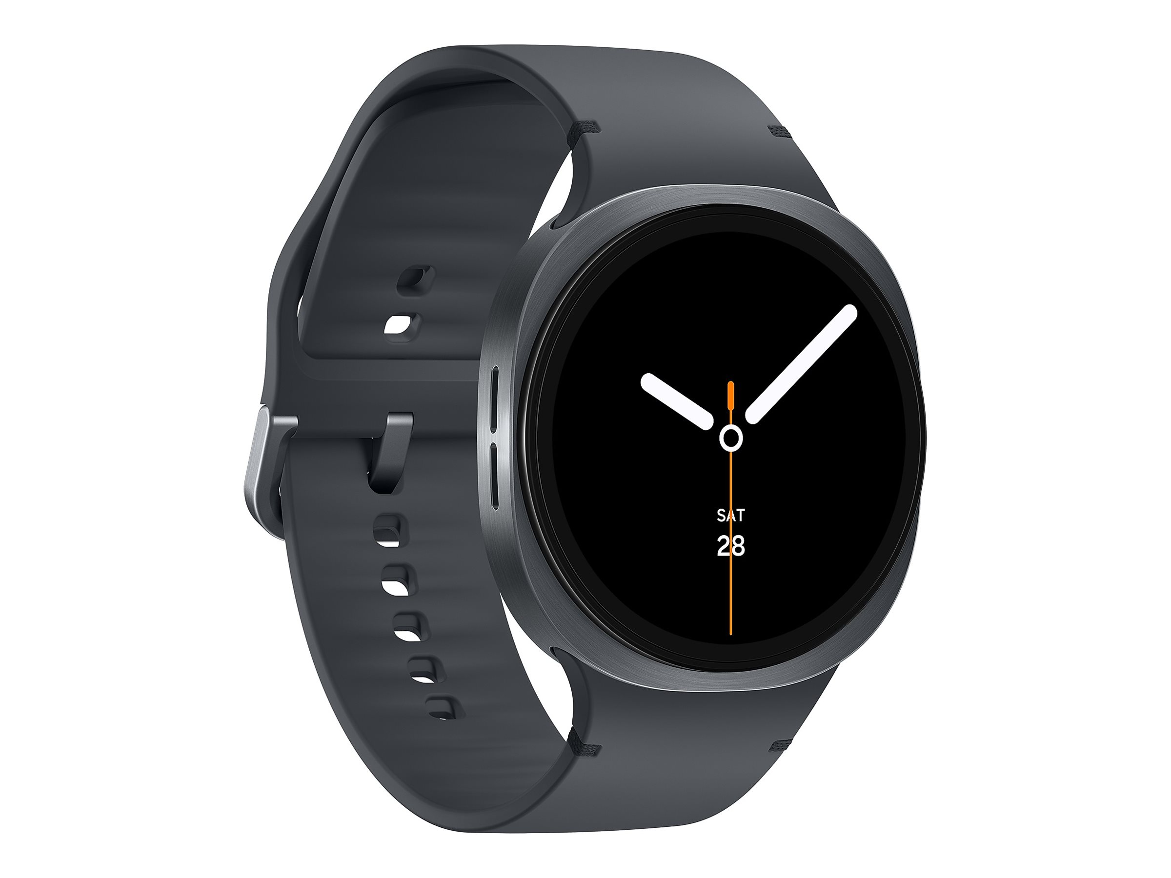 Samsung Galaxy Watch8 - 44 mm - Carbon-Schwarz - intelligente Uhr mit Sportband - Gummi - Graphit - Bandgröße: M/L - Anzeige 3.7 cm (1.47") (SM-L335FDAADBT)