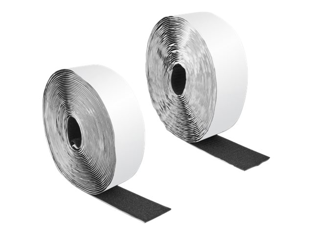 Delock Klettband-Rolle 10 m x 50 mm Haft und Flauschband Schwarz