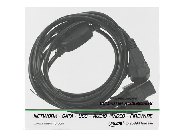 InLine Y-cable - Netz-Splitter - CEE 7/7 (M) bis IEC 60320 C13 - 5 m - Schwarz - Deutschland, Europäische Union