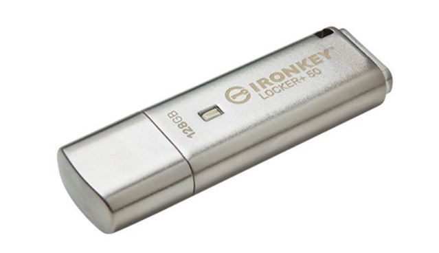 Kingston Technology IronKey Locker+ 50 USB-Stick 128 GB USB Typ-A 3.2 Gen 1 (3.1 Gen 1) Silber (IKLP50/128GB)