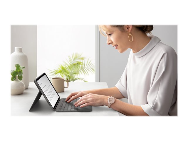 Logitech Folio Touch - Tastatur und Foliohülle - mit Trackpad - QWERTY - GB - Oxford Gray Eingabegerät