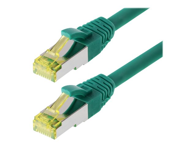 Helos - Patch-Kabel - RJ-45 (M) bis RJ-45 (M) - 1 m - SFTP, PiMF - CAT 6a - halogenfrei, geformt, ohne Haken - grün