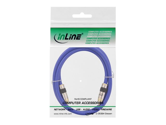 InLine Premium - Video-/Digitalaudiokabel (koaxial) - RCA männlich zu RCA männlich - 20 m - abgeschirmt - Blau