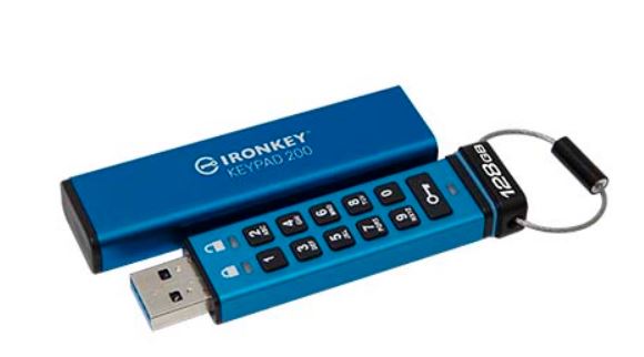 Kingston IronKey Keypad 200 - 128 GB (Hardware-verschlüsselter USB-Stick)  (IKKP200/128GB)