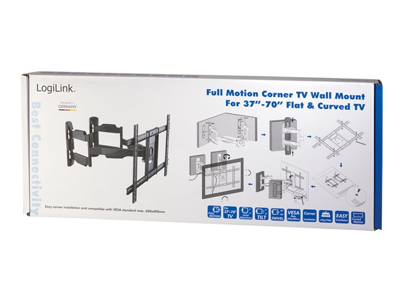 LogiLink Full Motion Corner TV Wall Mount Aufstellung - einstellbarer Arm - für Fernseher und Monitor