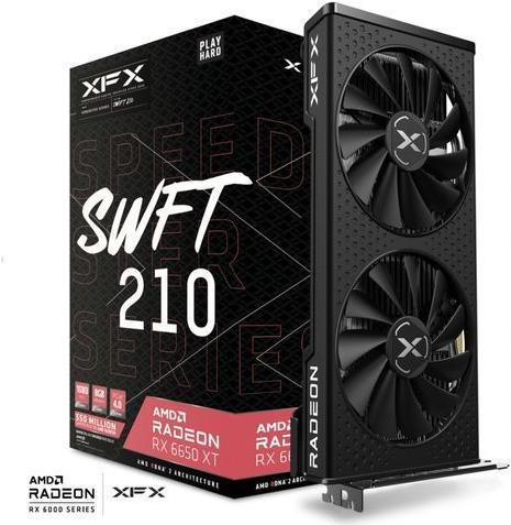 XFX Radeon RX 6650 XT Speedster SWFT 210 Core Gaming RDNA 2 GDDR6 3x DP 1x HDMI 2.1