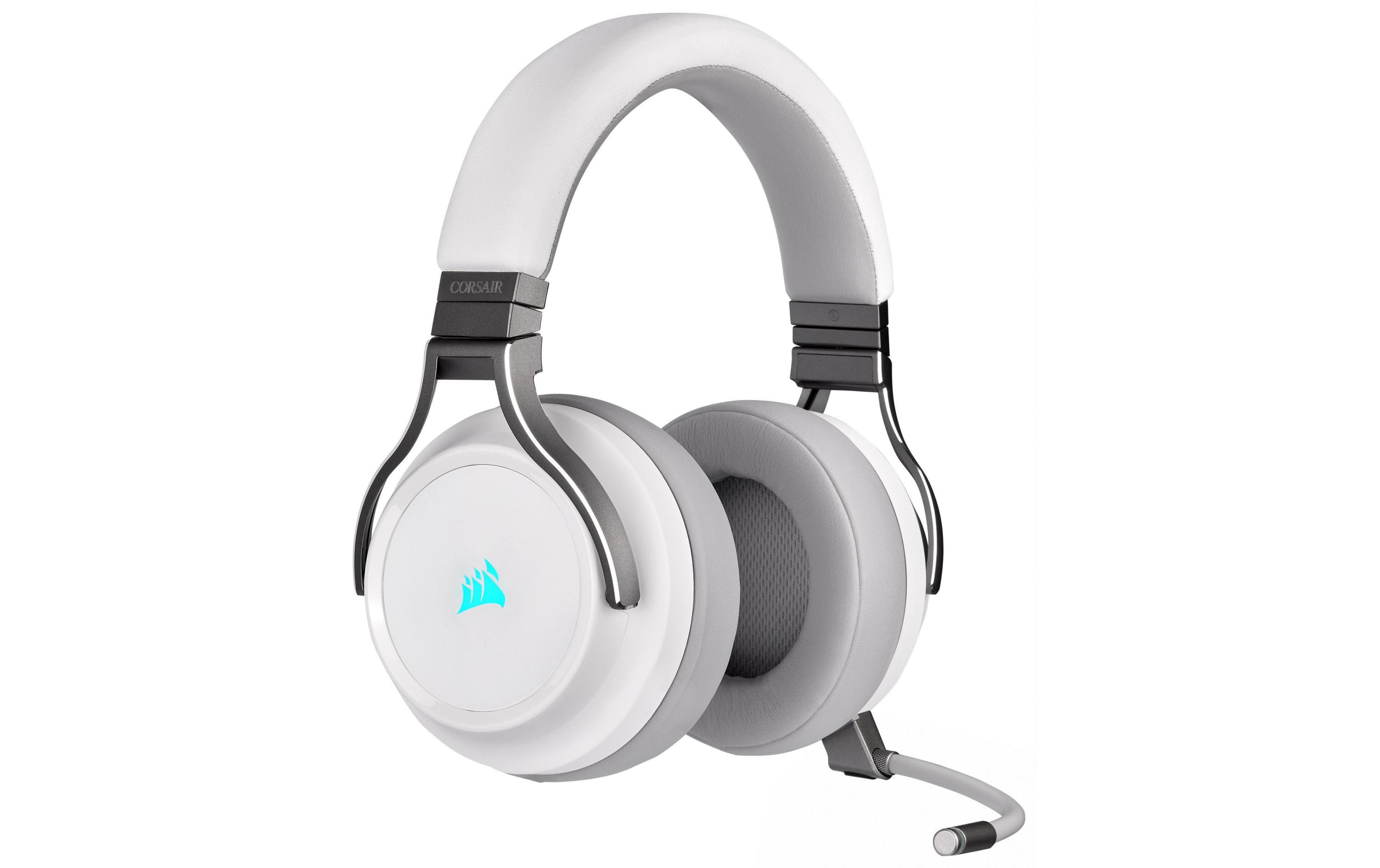 CORSAIR Gaming VIRTUOSO RGB - Headset - ohrumschließend - 2,4 GHz - kabellos - USB, 3,5 mm Stecker - weiß