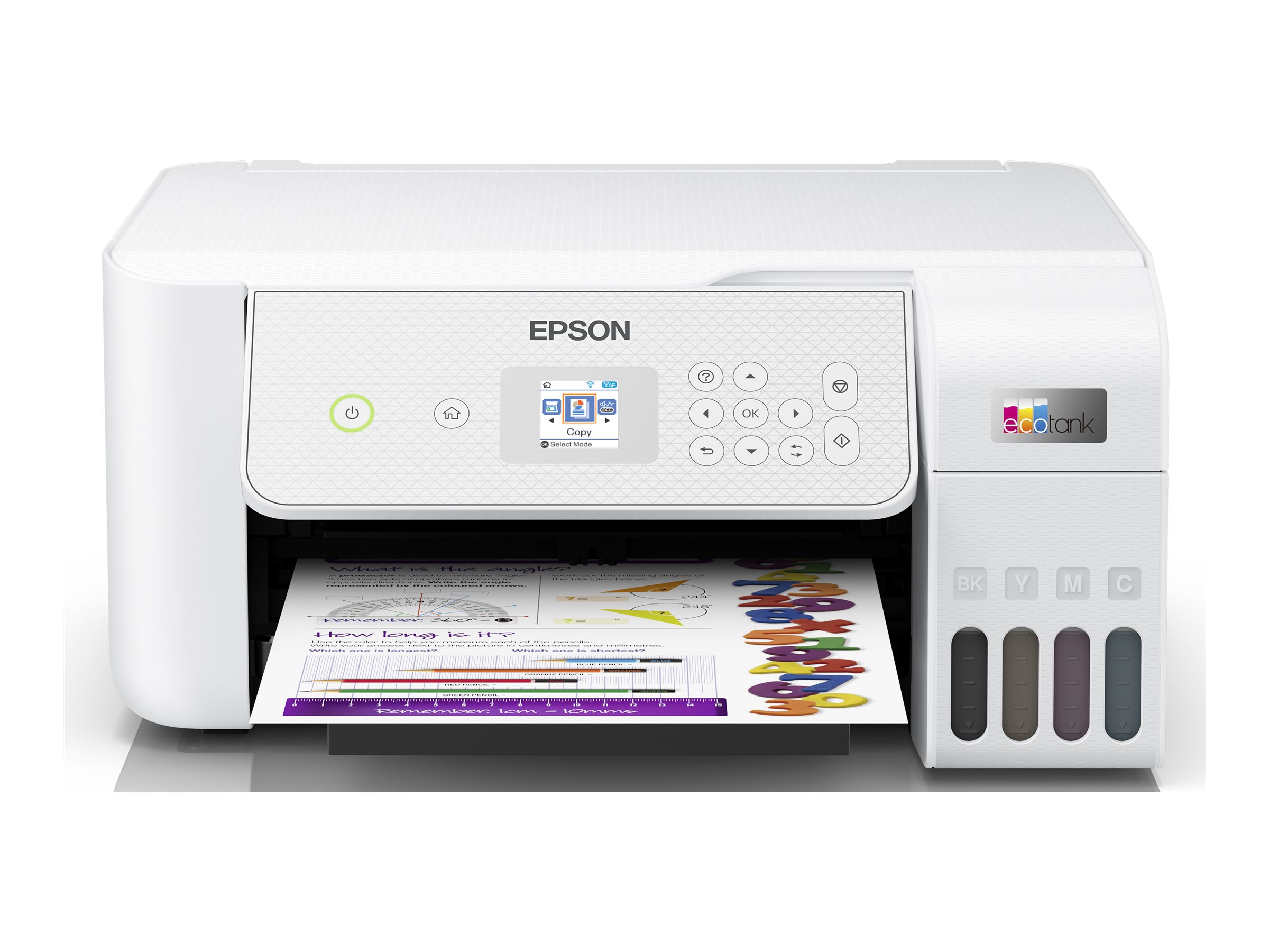 Epson EcoTank ET-2876 - Multifunktionsdrucker - Farbe - Tintenstrahl - ITS - A4 (Medien) - bis zu 10 Seiten/Min. (Drucken) - 100 Blatt - Wi-Fi, USB - weiß