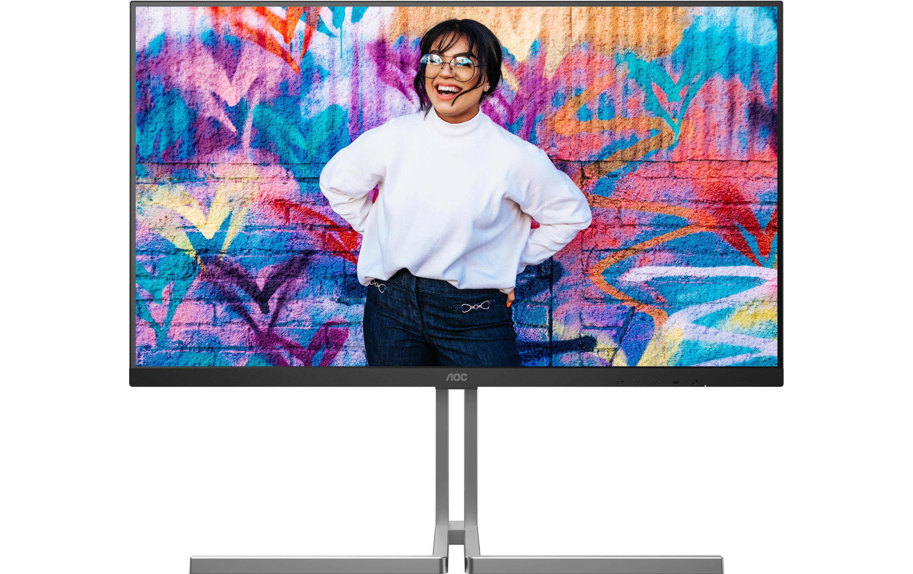 AOC U32U3CV - Graphic Pro Series - LED-Monitor - 81.3 cm (32") (31.5" sichtbar) - 3840 x 2160 4K @ 60 Hz - Nano IPS - 400 cd/m² - 1000:1 - DisplayHDR 400 - 4 ms - 2xHDMI, DisplayPort, 2xUSB-C - Lautsprecher - Schwarz