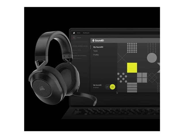 CORSAIR Gaming HS65 WIRELESS - Headset - ohrumschließend - Bluetooth / 2,4 GHz Funkfrequenz - kabellos - Kohle