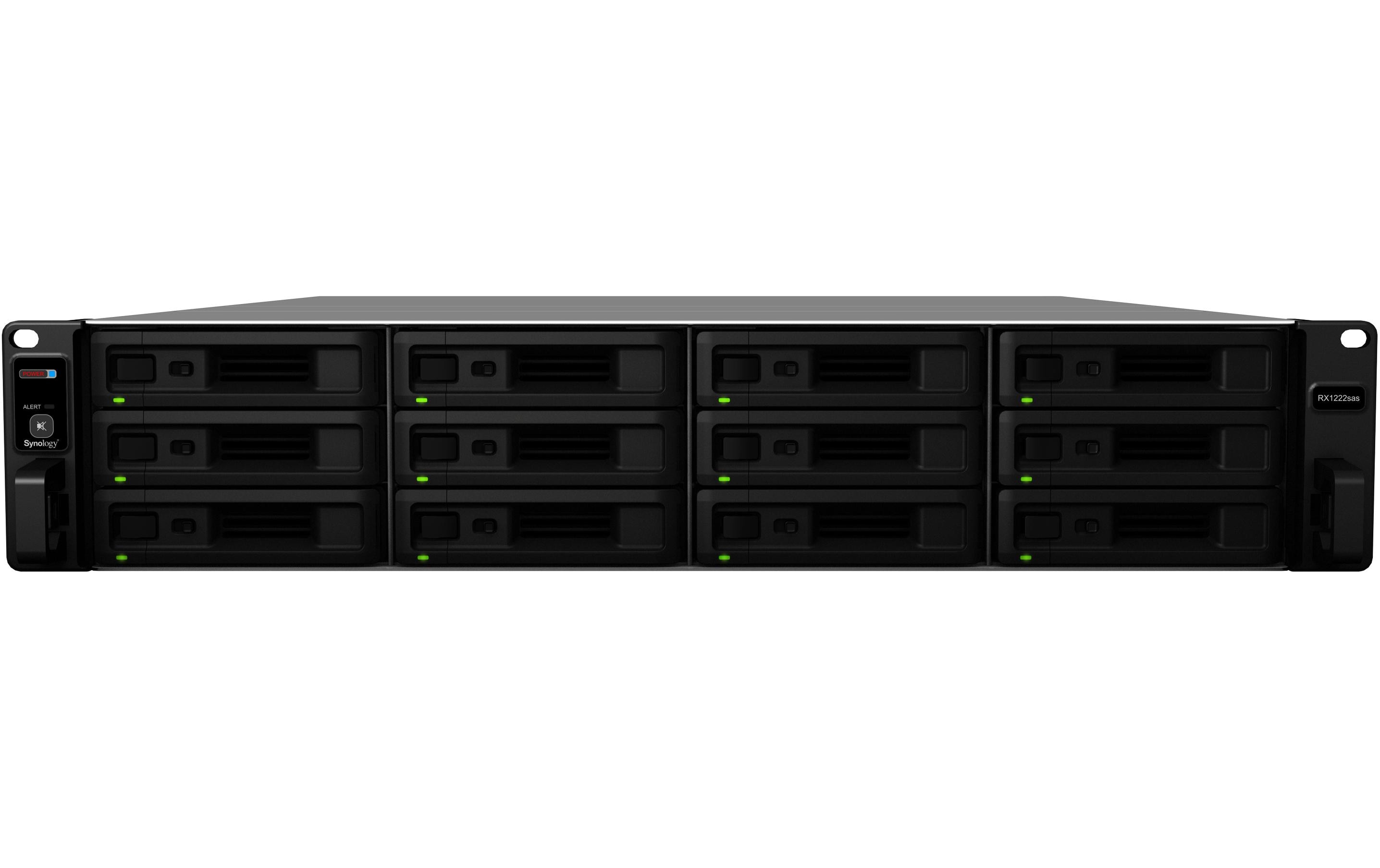 Synology RX1222sas Expansion Unit - Speichergehäuse - 12 Schächte (SATA-600 / SAS) - Rack - einbaufähig - 2U