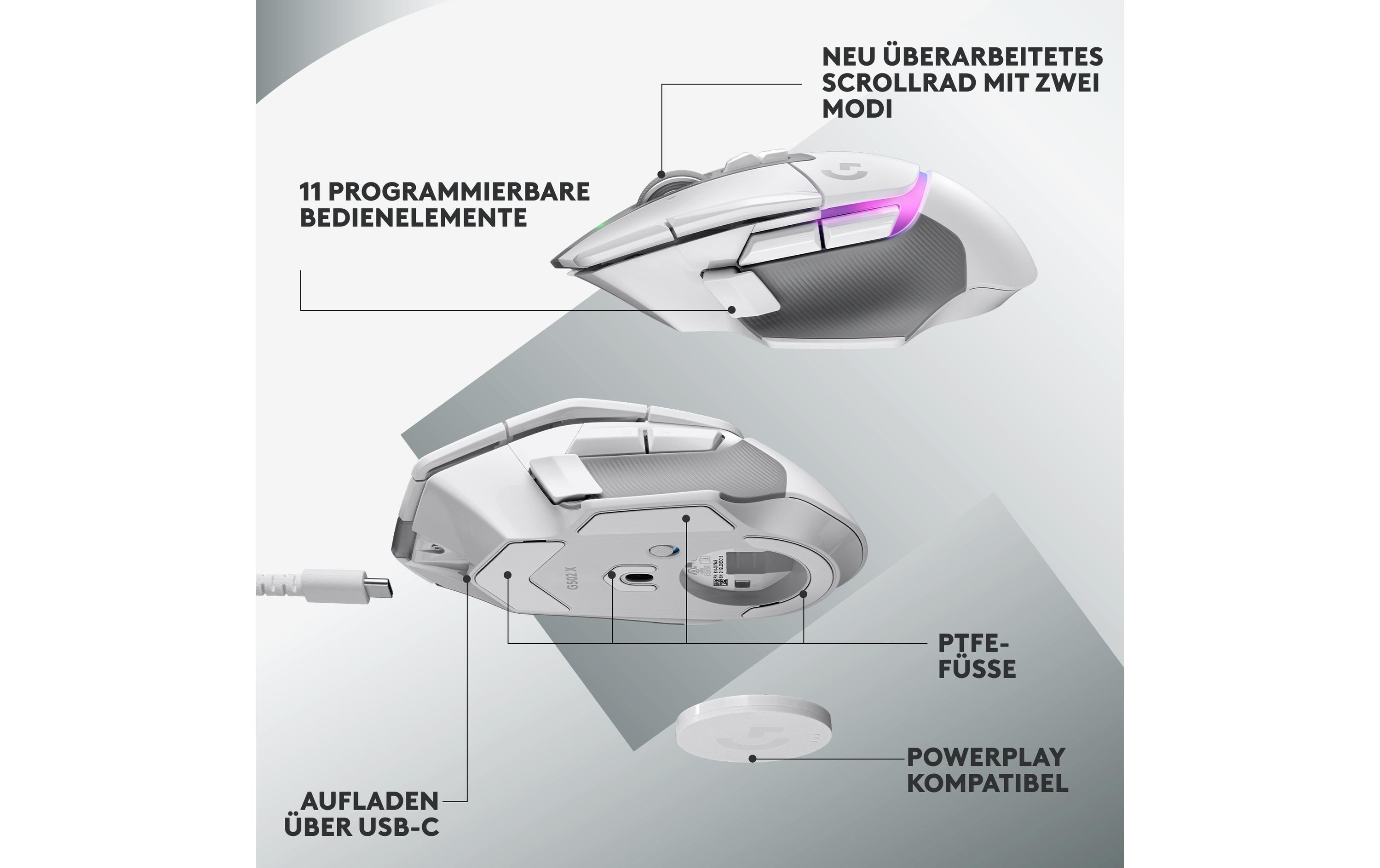 Logitech Gaming-Maus G502 X Plus Weiss